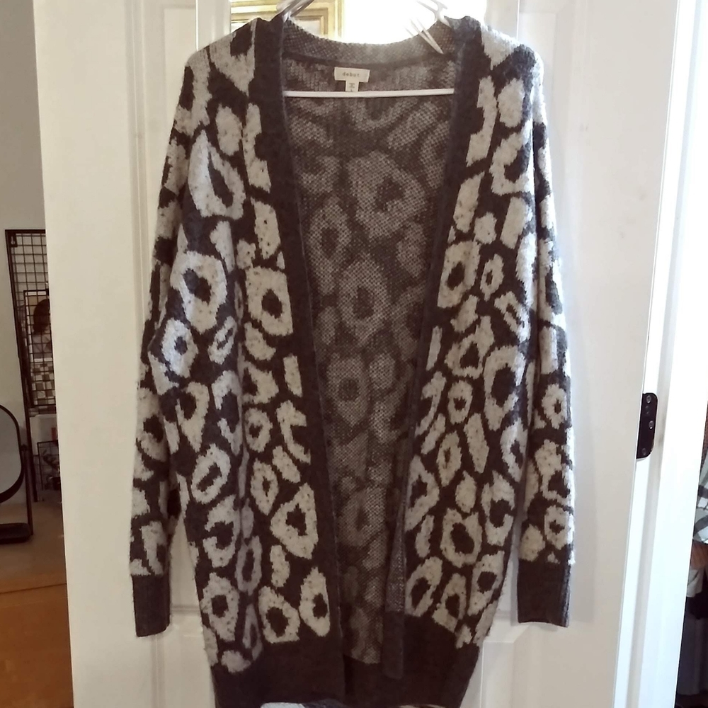 Debut Long Leopard Open Cardigan